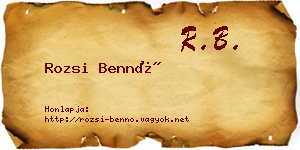 Rozsi Bennó névjegykártya
